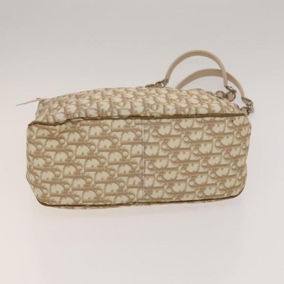DIOR Trotter Canvas Romantic Tote Bag Pvc Beige Silver - Picture 9 of 12